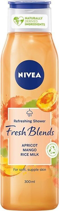 Nivea Fresh Blends Apricot Mango Rise Milk REfreshing Shower Освежающий гель для душа с экстрактами абрикоса, манго и рисовым молоком  300 мл