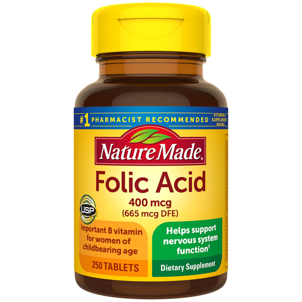 Nature Made Folic Acid -- Фолиевая кислота - 400 мкг - 250 таблеток