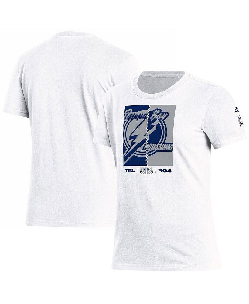 adidas women's White Tampa Bay Lightning Reverse Retro 2.0 Playmaker T-shirt
