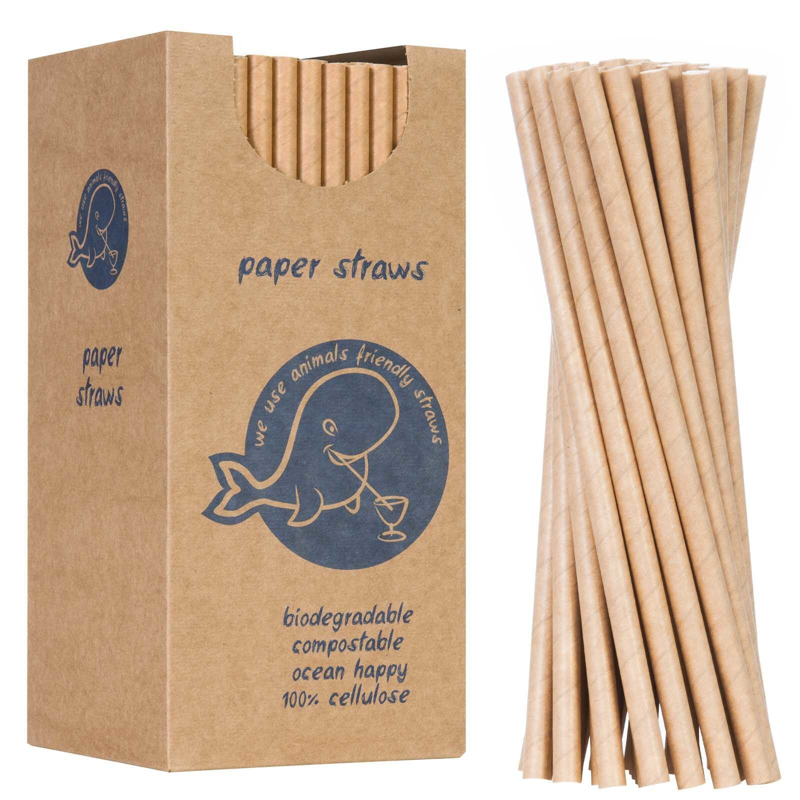 Paper straws BIO ecological PAPER STRAWS thick 8 / 205mm - brown 160 pcs.