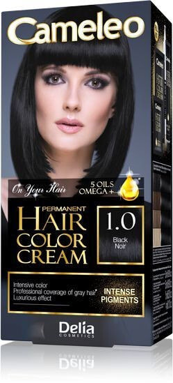 Delia Cameleo Hair Color Cream No. 1.0  Масляная крем-краска для волос с омега,  оттенок черный