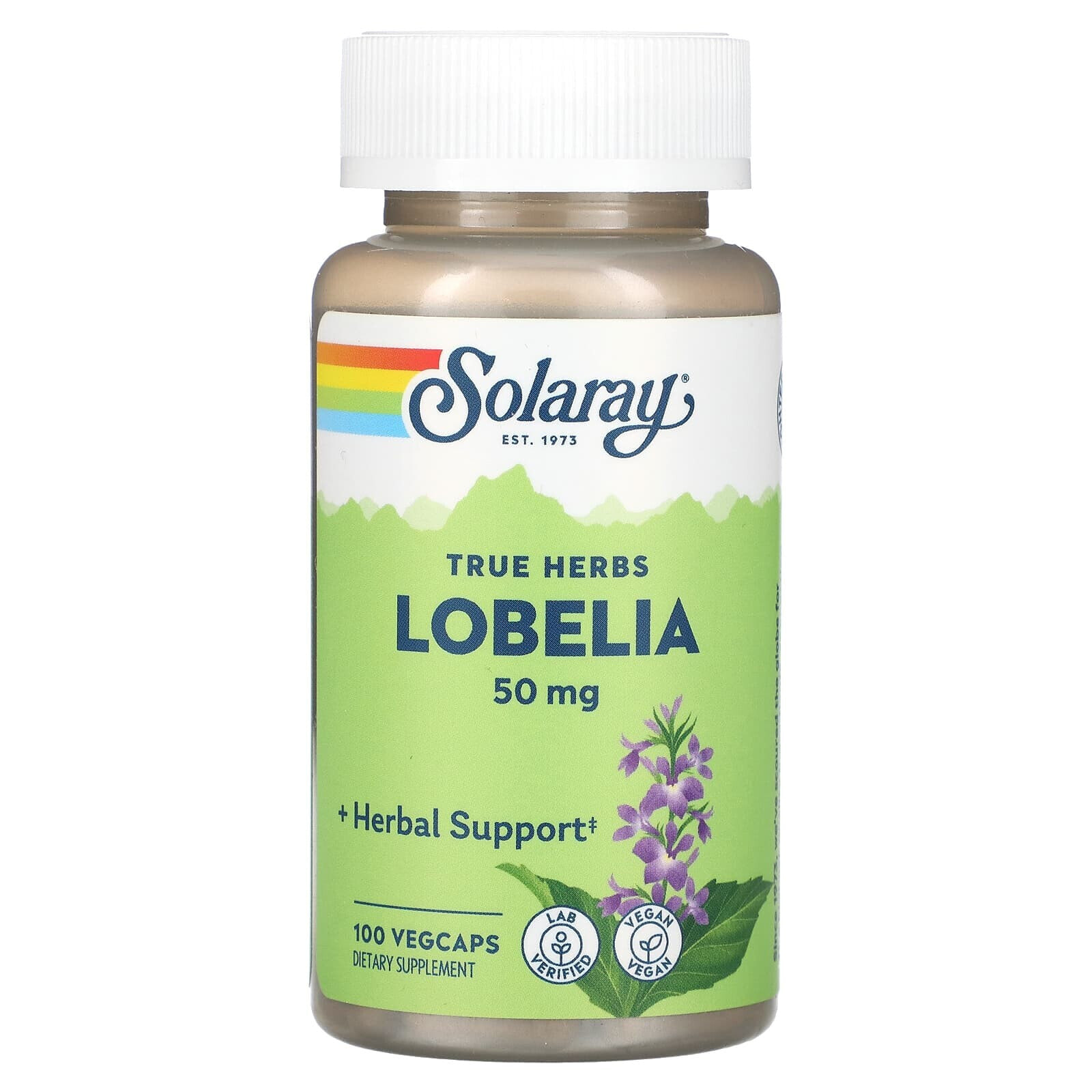 True Herbs Lobelia, 50 mg, 100 VegCaps