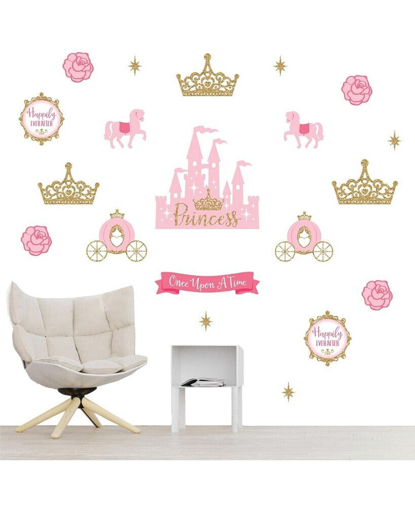 Little Princess Crown - Kids Room Vinyl Wall Art Stickers - Wall Decals - 20 Ct