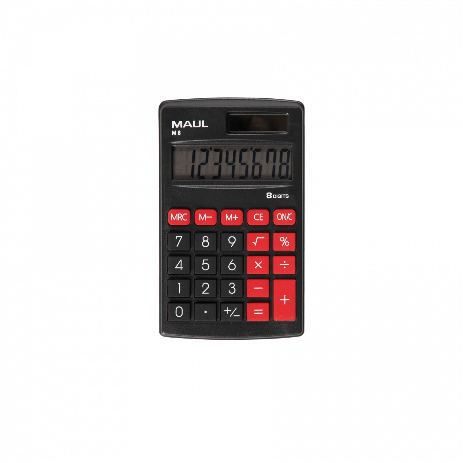MAUL M 8 - Pocket - Display - 8 digits - 1 lines - Battery/Solar - Black - Red