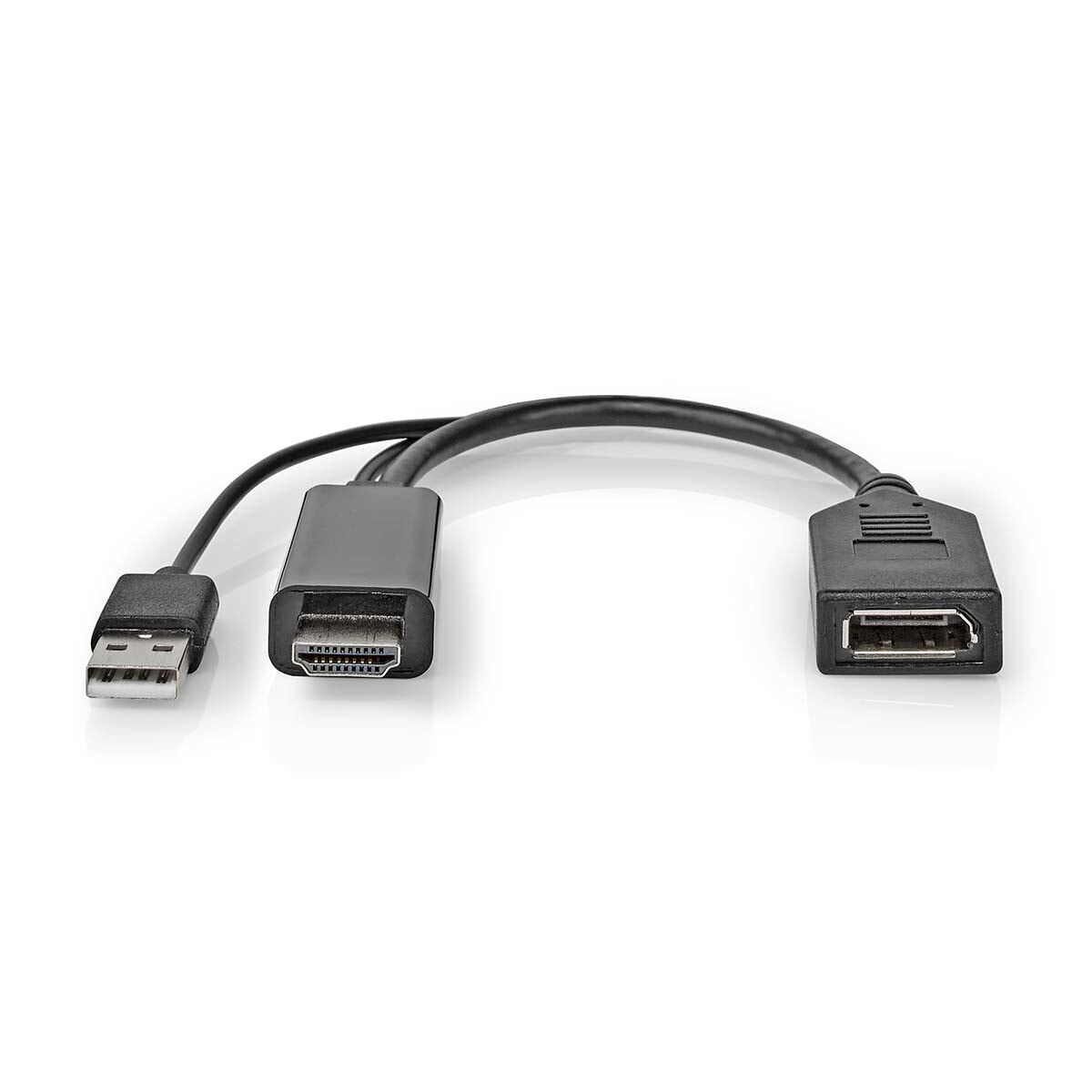 Nedis CCGP34300BK02 - DisplayPort - HDMI + USB - Female - Male - Straight - Straight