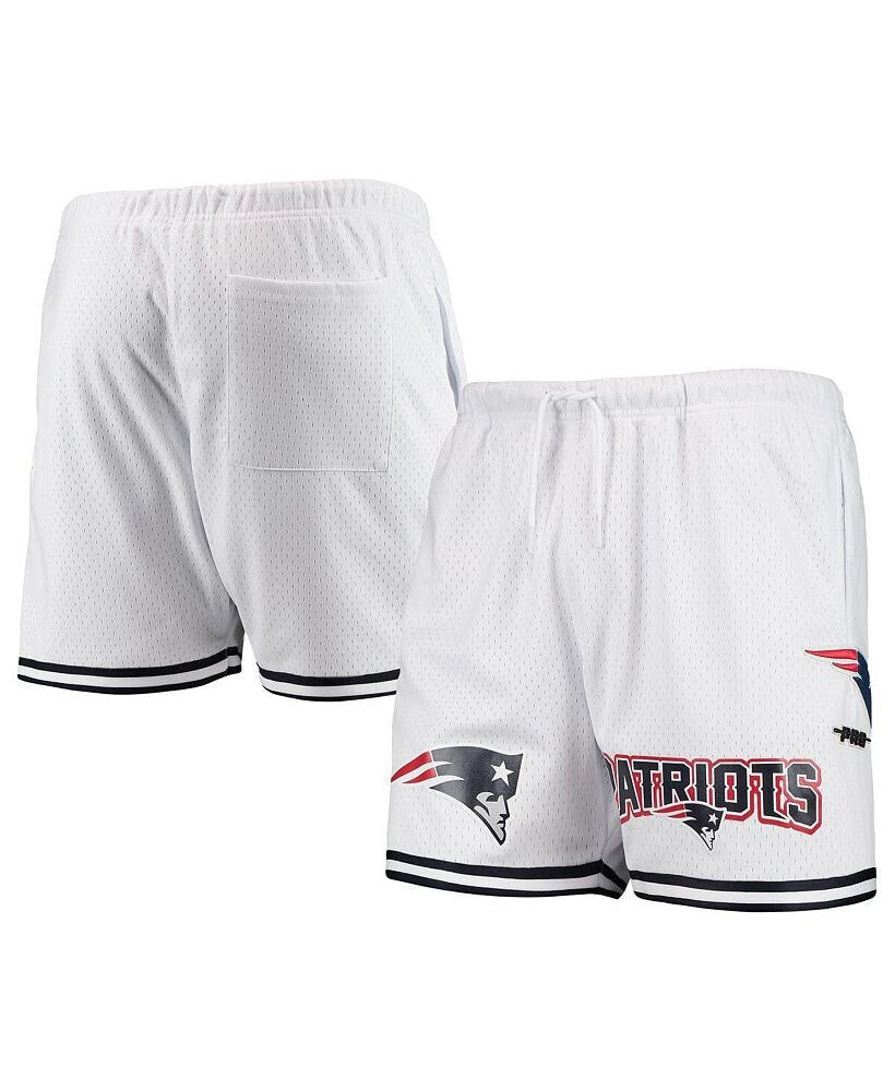 Men's White New England Patriots Mesh Shorts