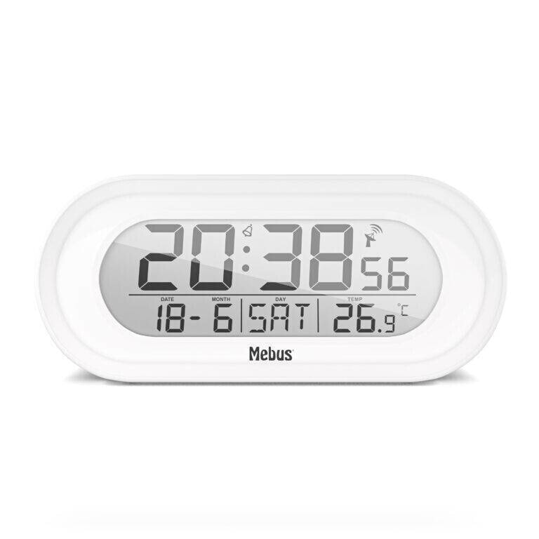 Mebus 25808 - Digital alarm clock - Oval - White - F - °C - Blue - Battery