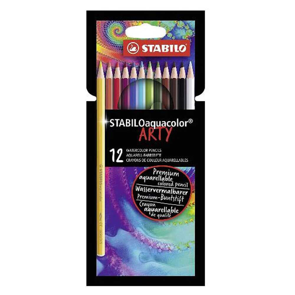 STABILO Aquacolor arty line watercolor pencils. cardboard case of 12 units. colors