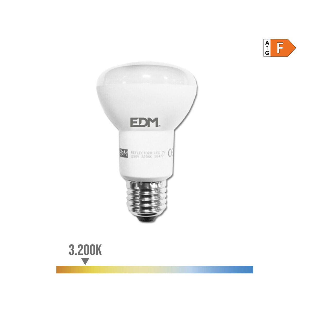 LED lamp EDM Reflector F 7 W E27 470 lm Ø 6,3 x 10 cm (3200 K)