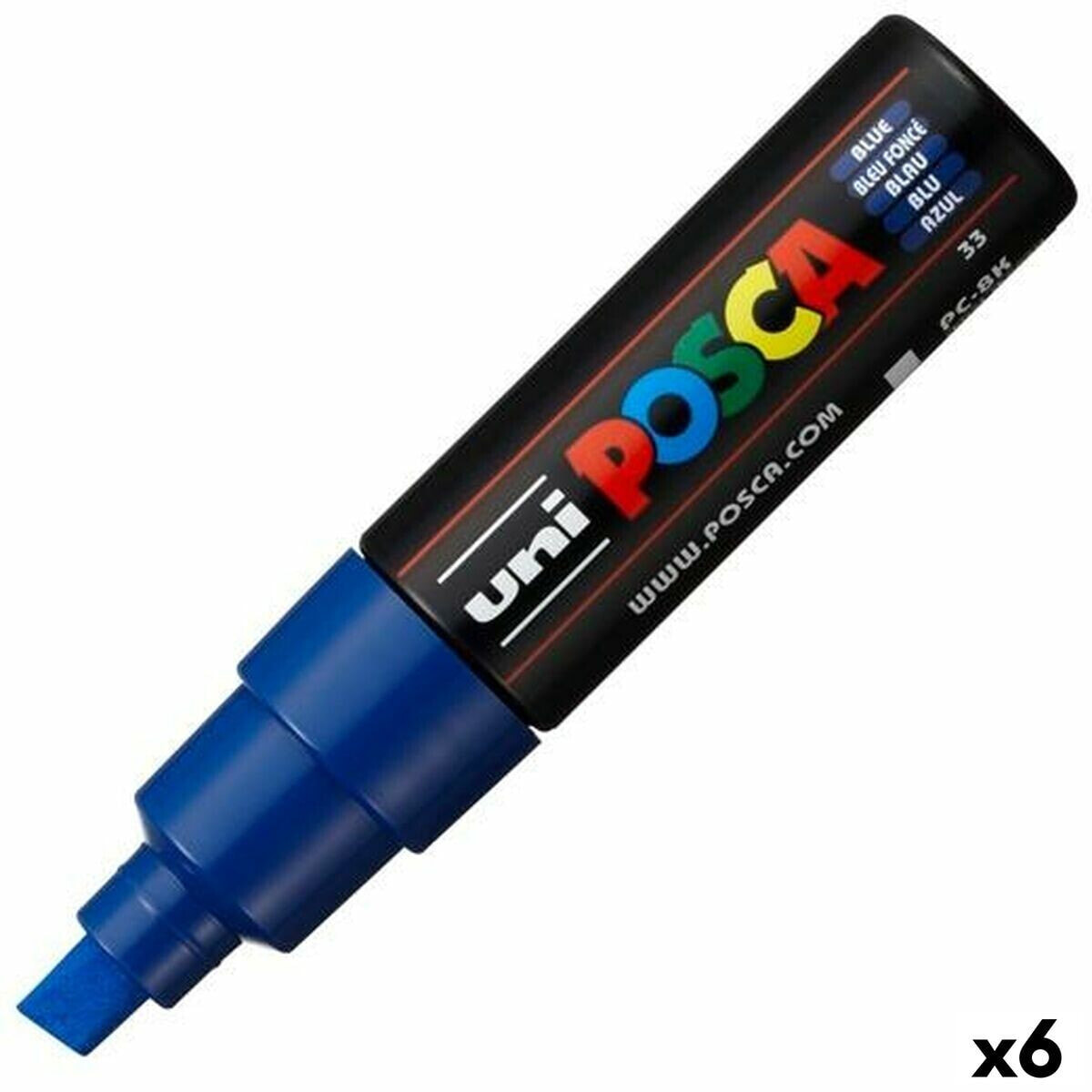 Felt-tip pens POSCA PC-8K Blue (6 Units)