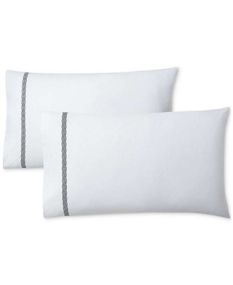 Lauren Ralph Lauren spencer Cable Embroidery Pillowcase Set, Standard