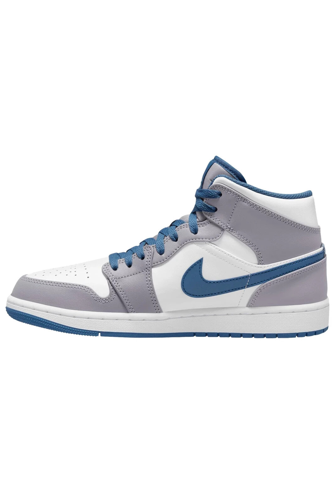 Air Jordan 1 Mid Cement True Blue -Kadın Spor Ayakkabı DQ8426 01