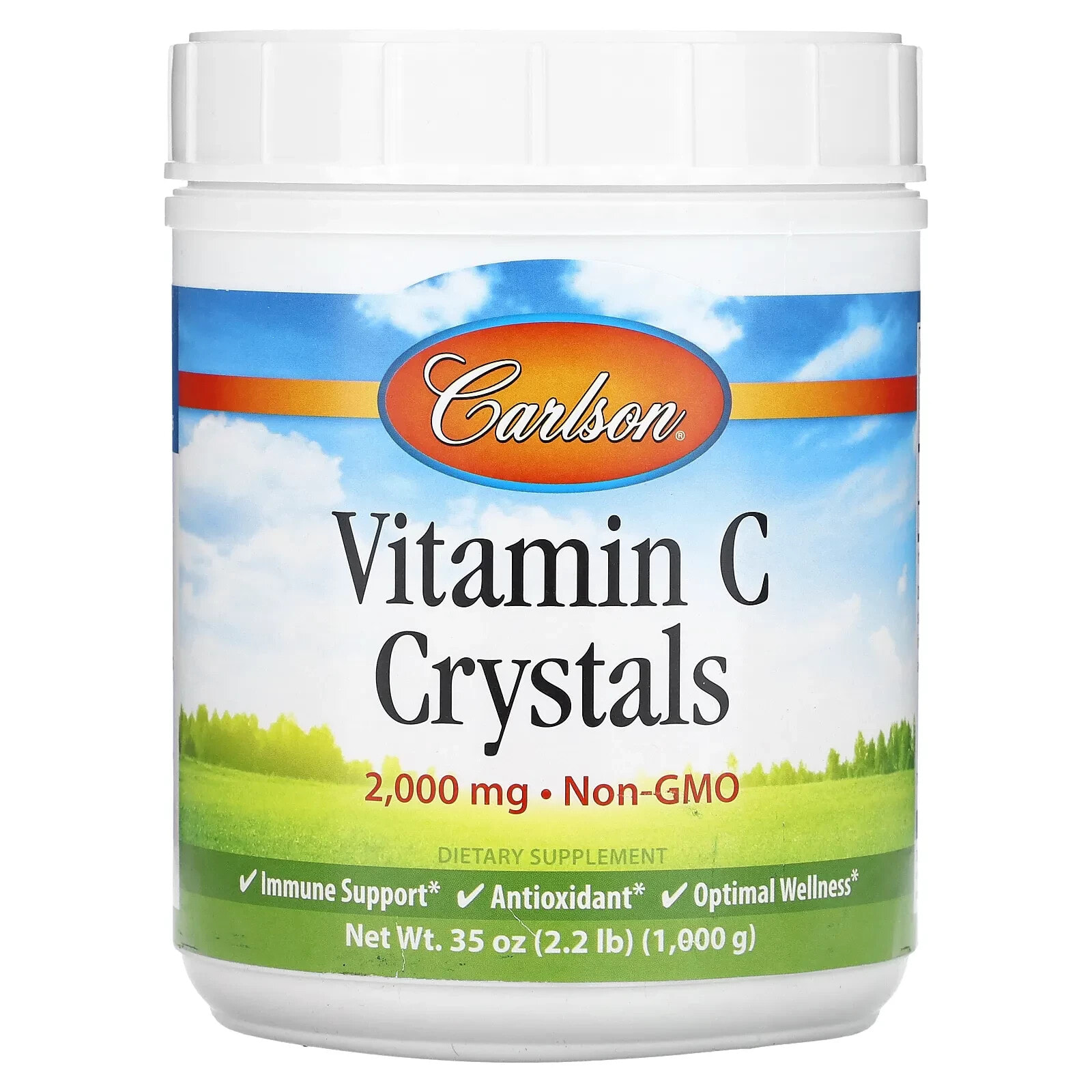 Carlson, Кристаллы витамина C, 2000 мг, 170 г (6 унций)