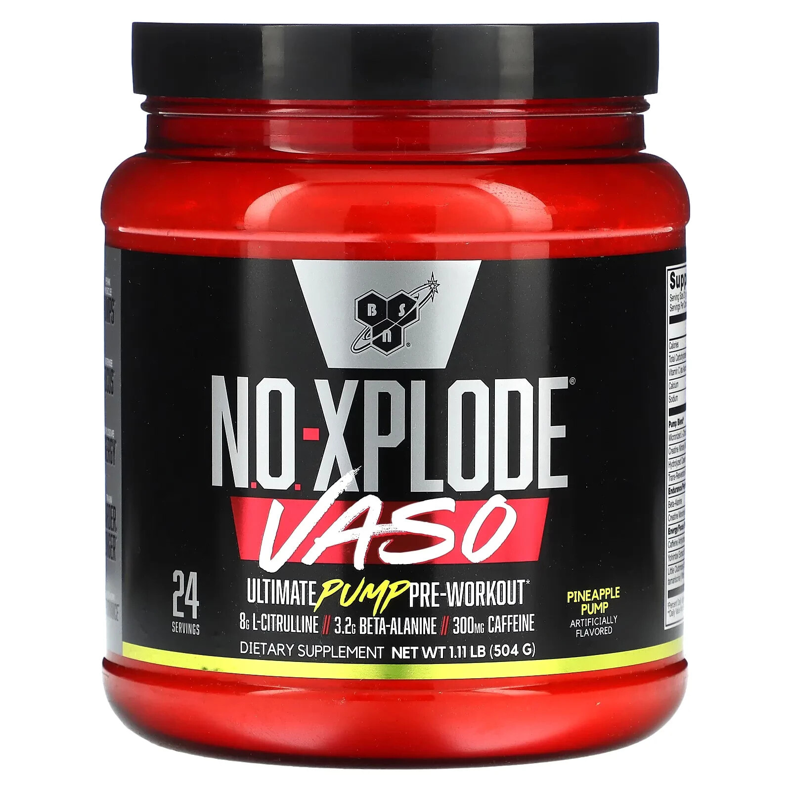 No-Xplode VASO, Ultimate Pump Pre-Workout, Pineapple Pump, 1.11 lb (504 g)