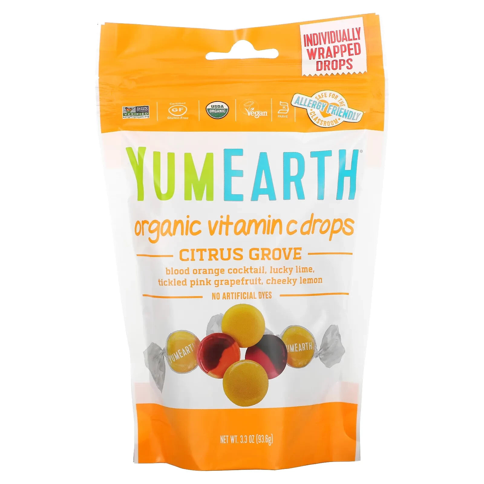 YumEarth, Органические леденцы с витамином С, Anti-Oxifruits, 93,6 г (3,3 унции)