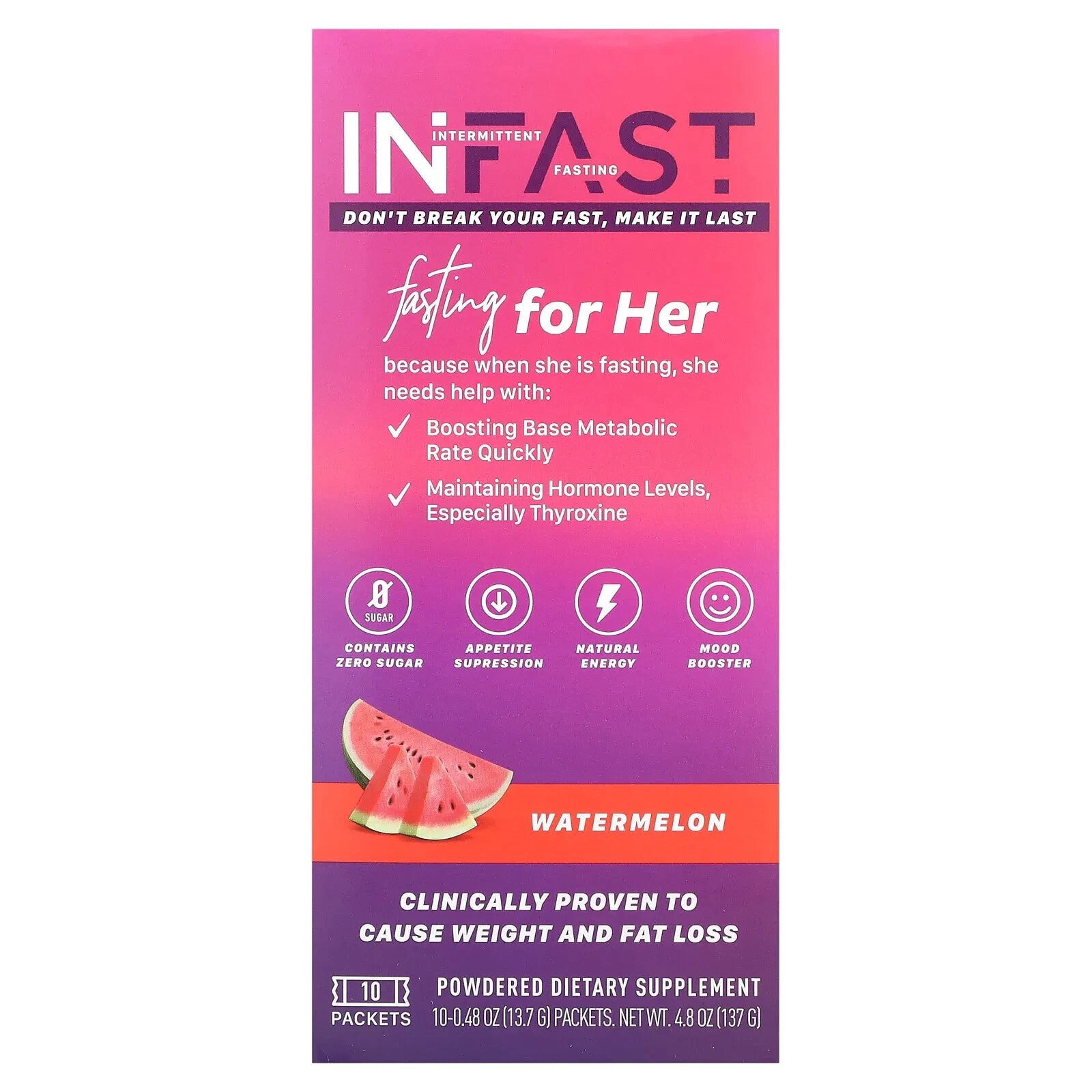 INFAST, For Women, Watermelon, 30 Stick Packs, 0.48 (13.7 g) Each