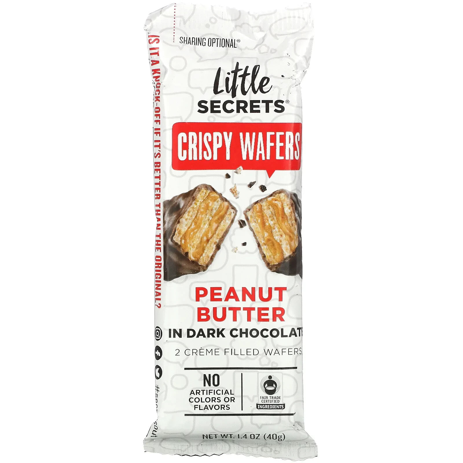 Crispy Wafers in Dark Chocolate, Peanut Butter Creme, 1.4 oz (40 g)