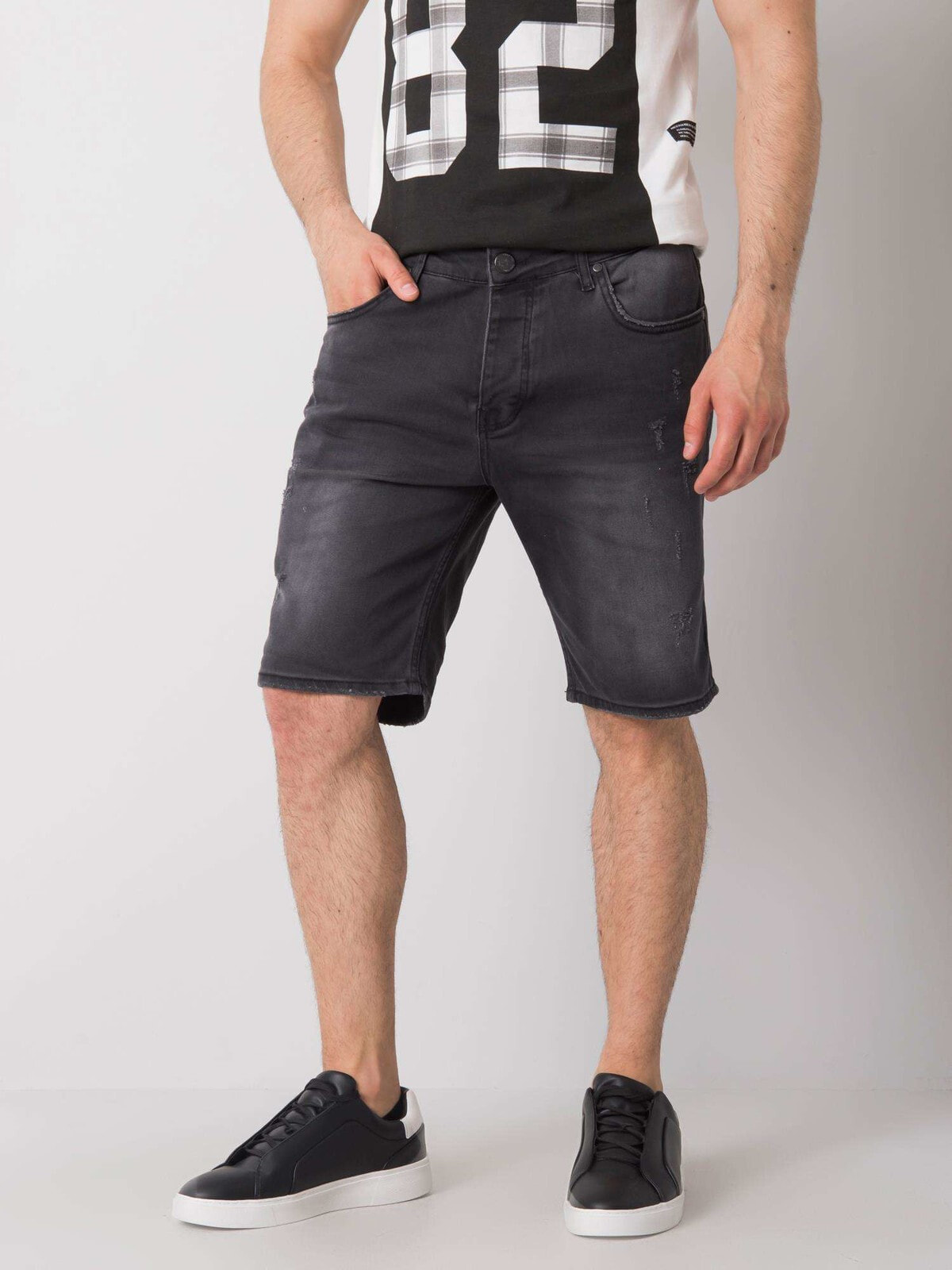Мужские шорты черные джинсовые длинные Factory Price-MH-SN-3003-1.71P-czarny цвет черный размер S — купить недорого с доставкой, 44713