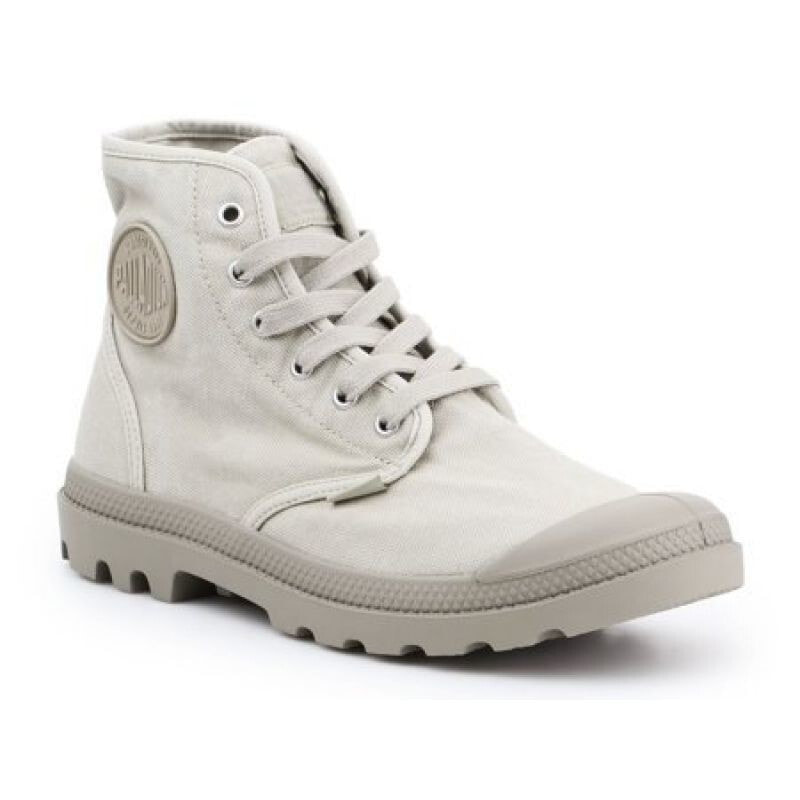 Мужские ботинки высокие демисезонные серые текстильные Palladium Pampa HI M 02352-316 shoes
