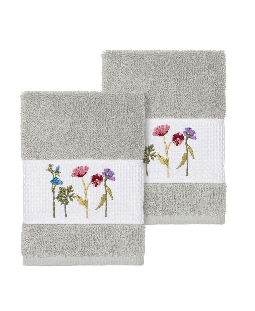 Linum Home serenity 2-Pc. Embellished Washcloth Set