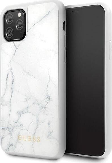 Guess Guess GUHCN58HYMAWH iPhone 11 Pro biały/white Marble uniwersalny