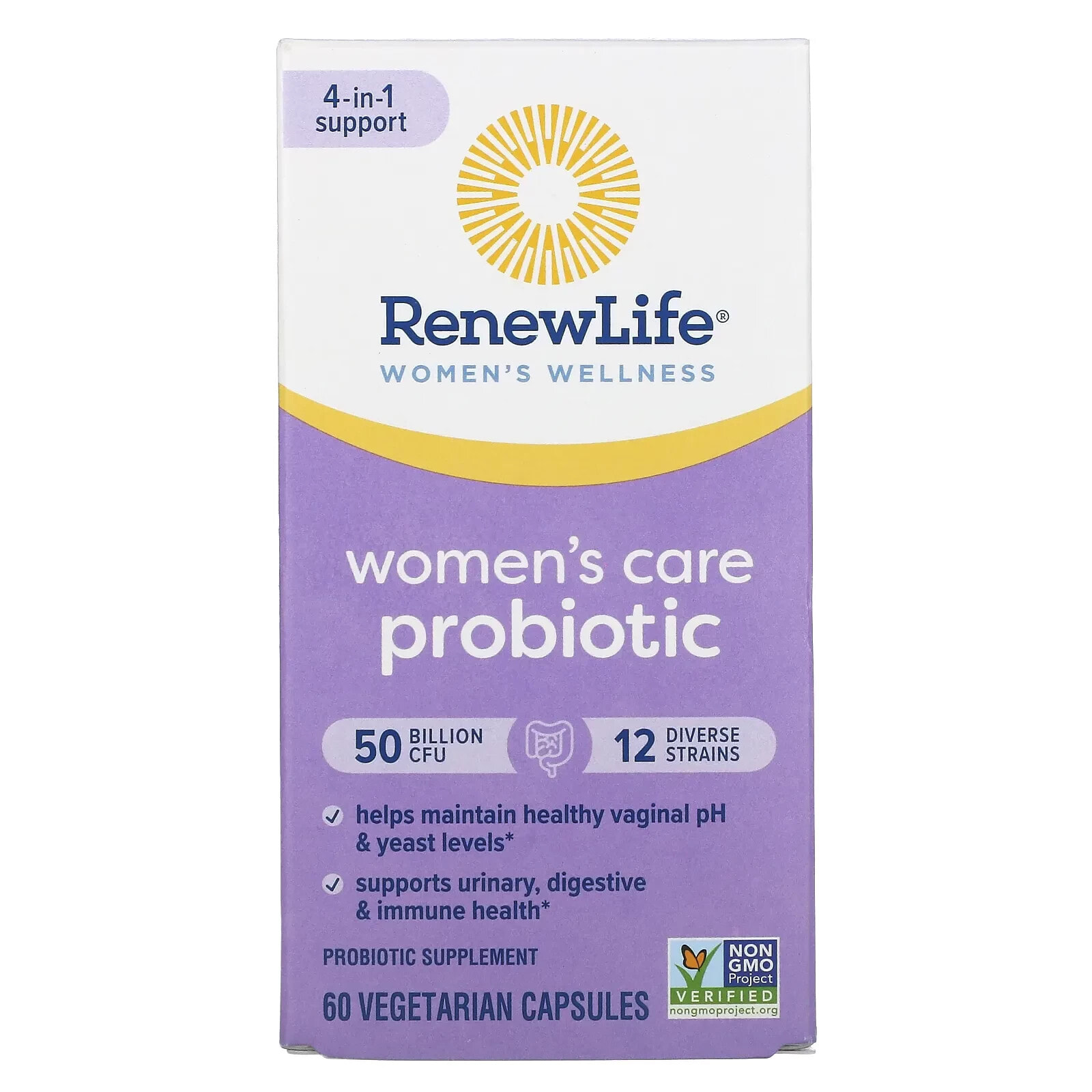 Renew Life, Пробиотик для женщин, 60 вегетарианских капсул