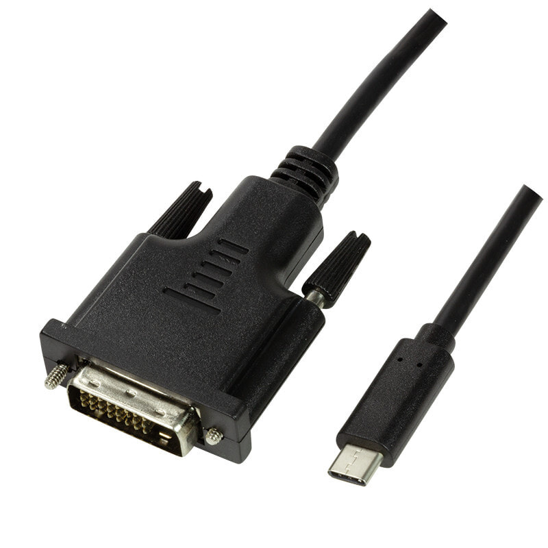 LogiLink UA0331 кабельный разъем/переходник USB Type C DVI Черный