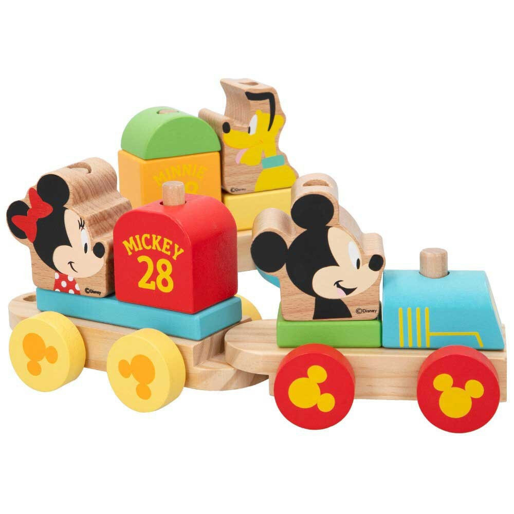 WOOMAX Mickey Y Minnie Wooden Train 14 Pieces
