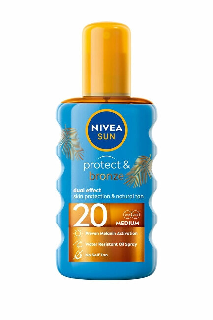 Nivea Sun Protect & Bronze Oil SPF20 Водостойкий масляный спрей для загара 200 мл