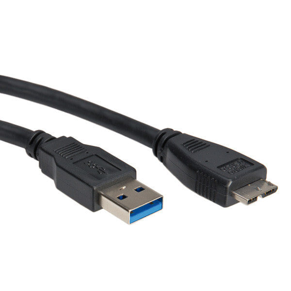 ROLINE 11.02.8873 USB кабель 0,8 m 3.2 Gen 1 (3.1 Gen 1) USB A Micro-USB B Черный