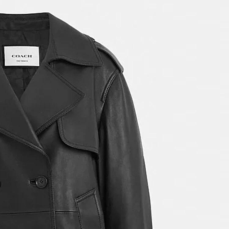 COACH Leather Jackets Women's Black