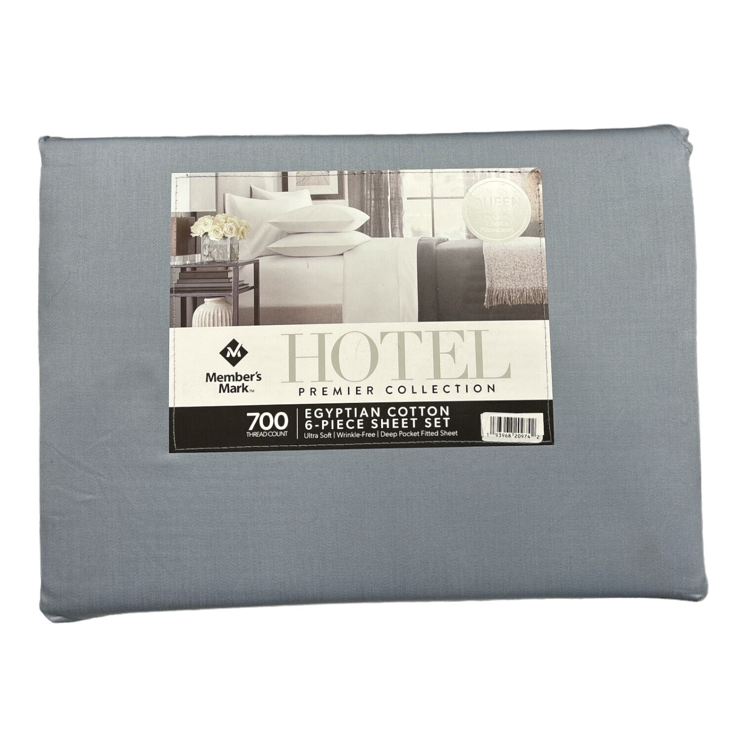 Member's Mark Hotel Egyptian Cotton 6-Piece Solid Sheet Set, 700 Thread Ct