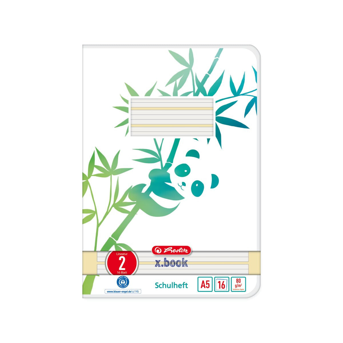 GREENline - Image - Green - White - A5 - 16 sheets - 80 g/m² - Lined paper