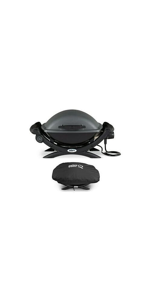 Weber q 1400 Electric Grill Black With Grill Cover