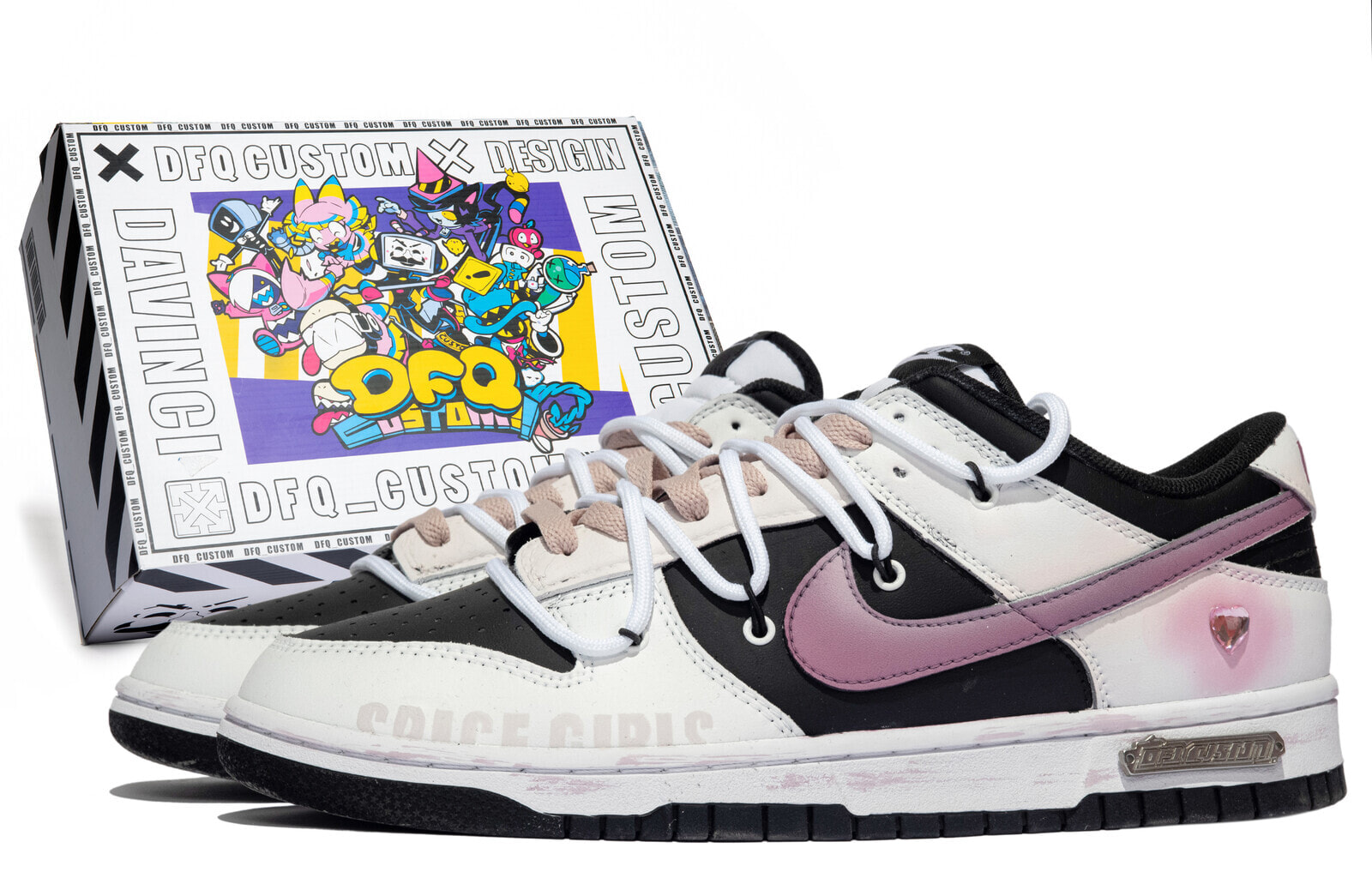 【定制球鞋】 Nike Dunk Low 特殊鞋盒 心动盲点 爱心 辣妹 简约 低帮 板鞋 GS 黑白 / Кроссовки Nike Dunk Low DH9765-002