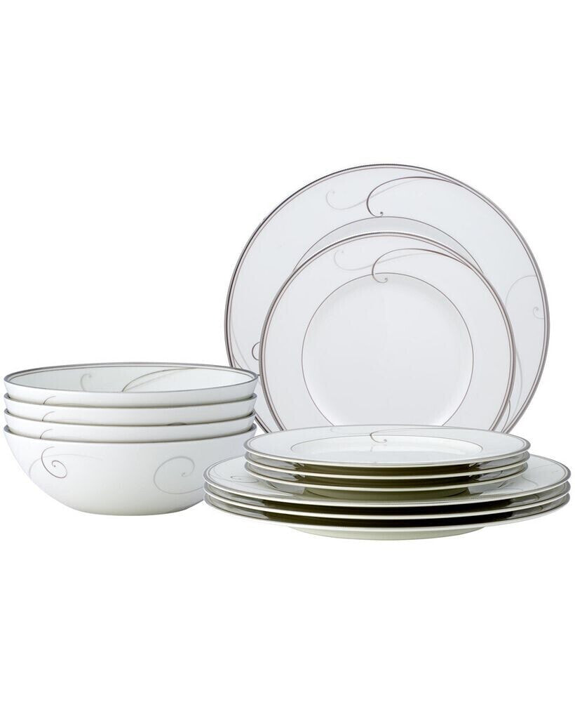 Noritake dinnerware, Platinum Wave 12 Piece Set