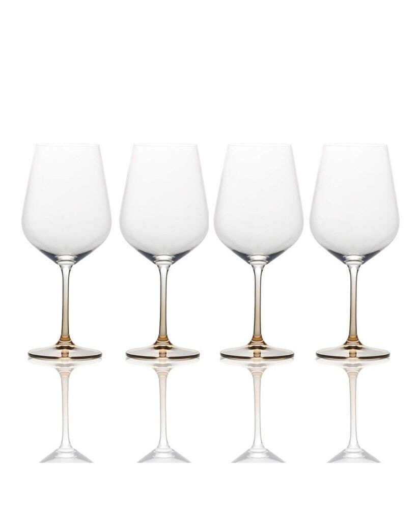 Gianna Ombre Amber Red Wine Glasses, Set of 4