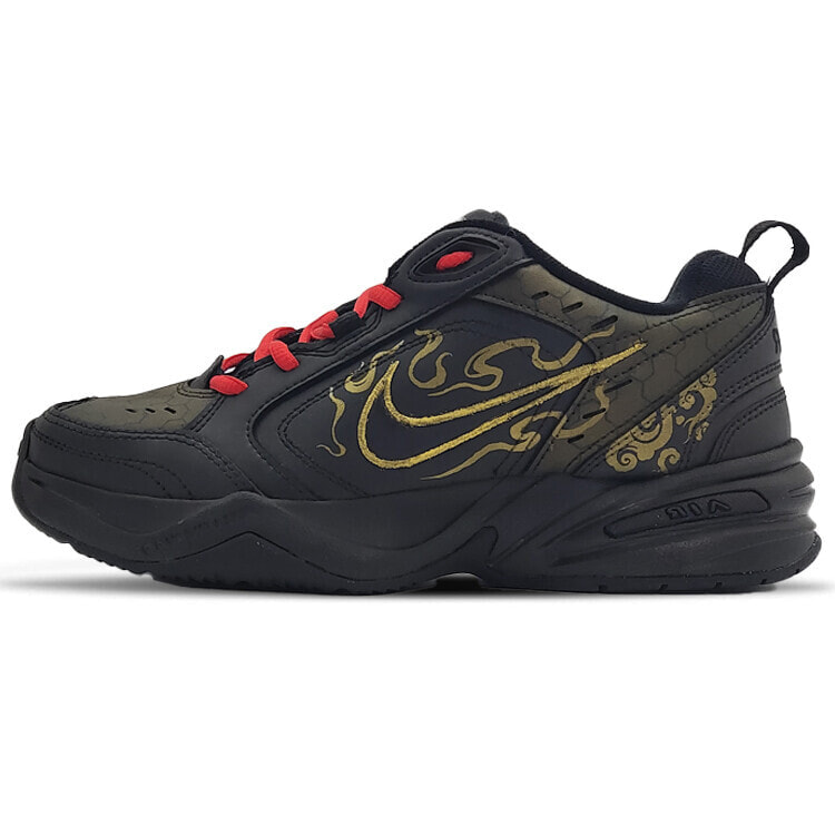 Nike Air Monarch 4 Chunky Sneakers Unisex Low-Top Black/Gold