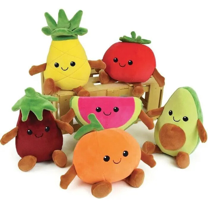 JEMINI. Коробка с 6 мягкими игрушками в виде овощей и фруктов. Размер 1 игрушки 17 см.