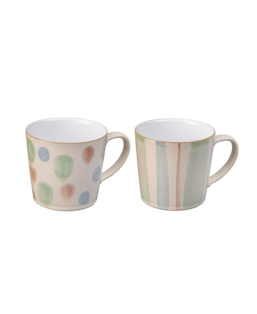 Denby pastel Multi Set of 2 Mugs