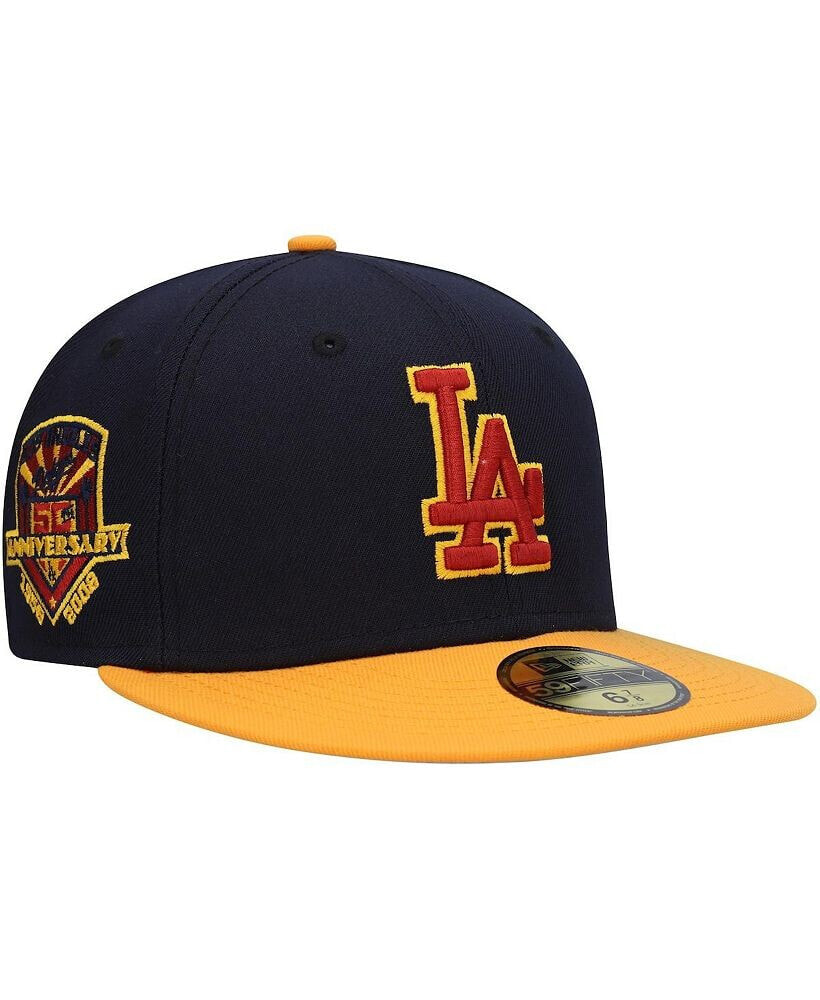 New Era men's Navy, Gold Los Angeles Dodgers Primary Logo 59FIFTY Fitted Hat