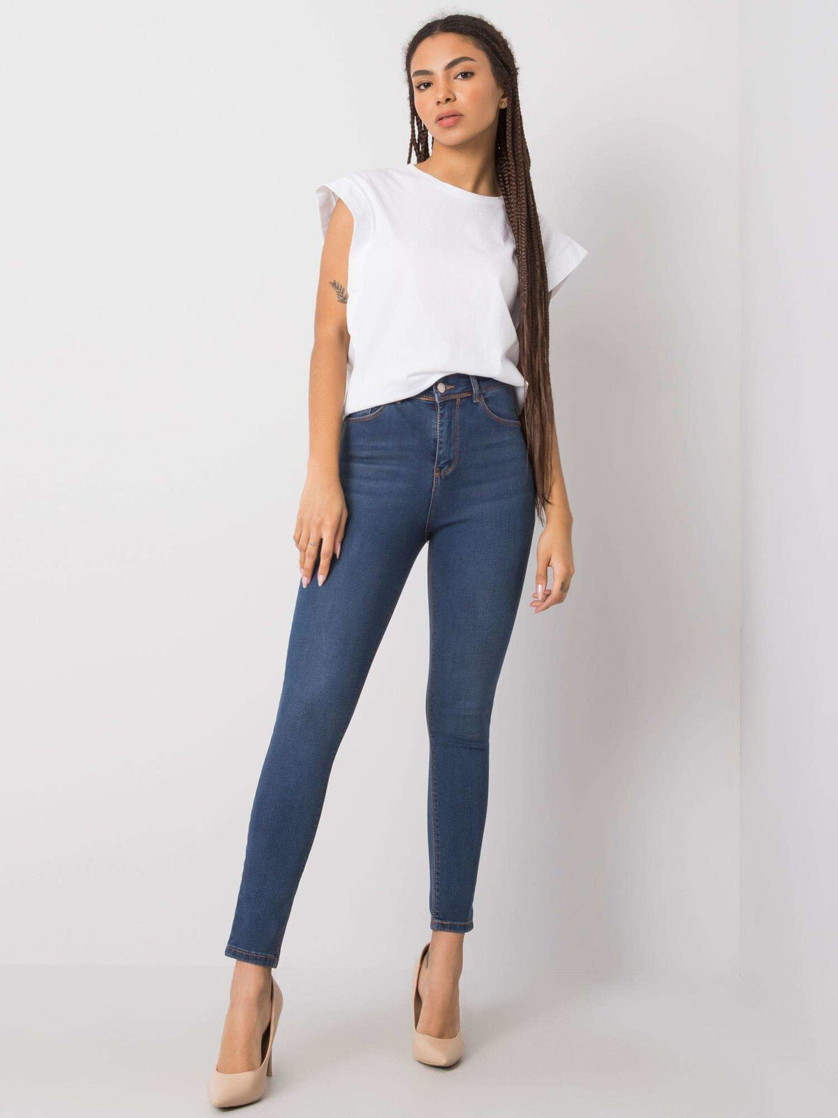 Женские джинсы    скинни со средней посадкой синие Factory Price