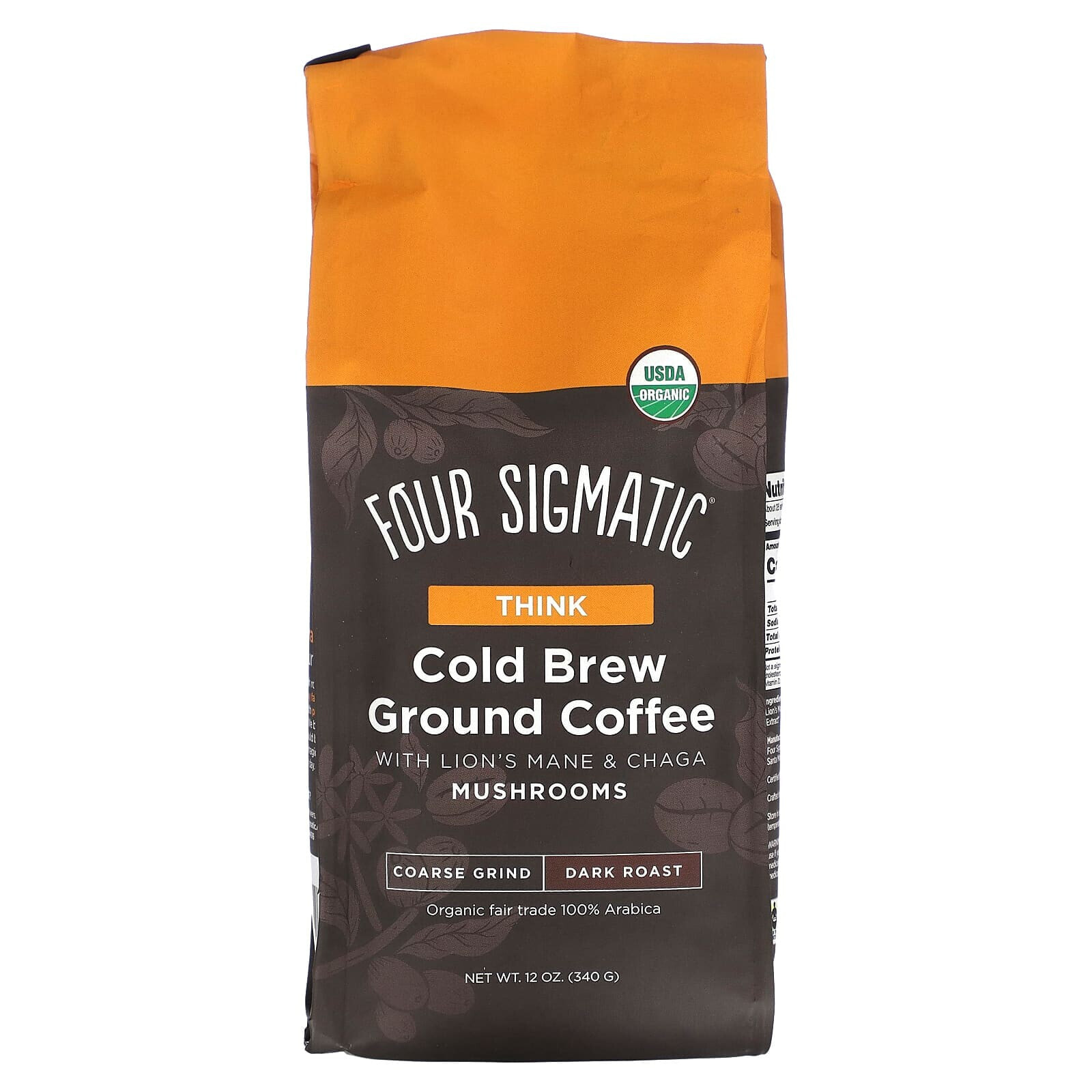 Balance Organic Half Caf Coffee with Ashwagandha & Eleuthero Adaptogens, Ground, Medium Roast, 12 oz (340 g)
