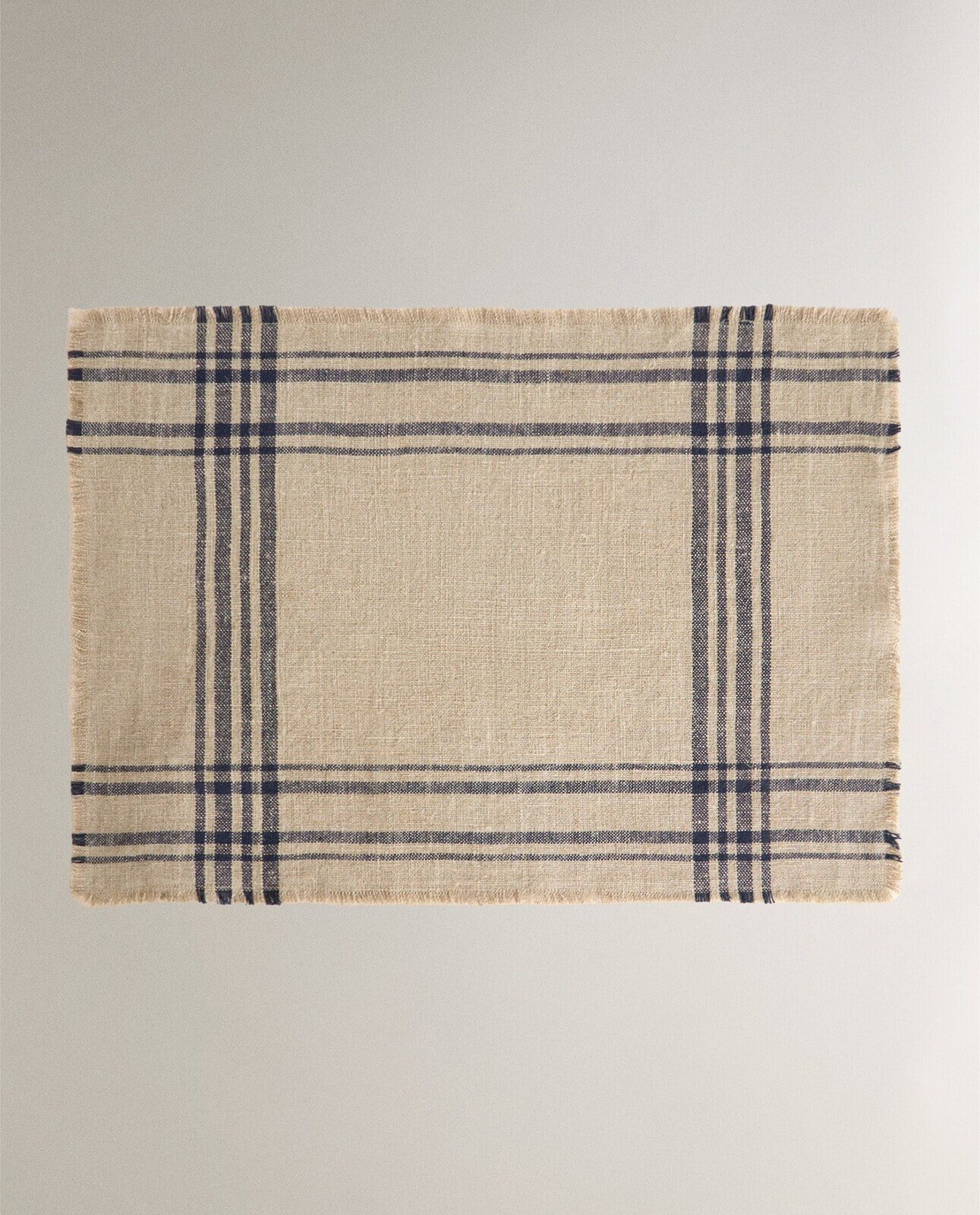 Checked linen placemat