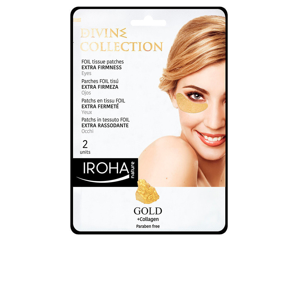 Iroha Gold Tissue Eye Patches Extra Firmness Золотые тканевые патчи для повышения  упругости кожи вокруг глаз 2 шт