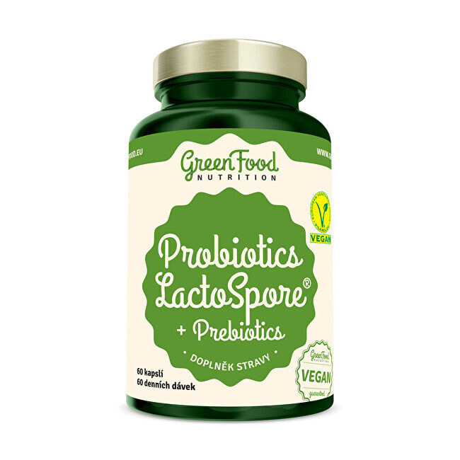 Витамины или БАД для пищеварительной системы GreenFood Nutrition Probiotics LactoSpore® + Prebiotics 60 capsules