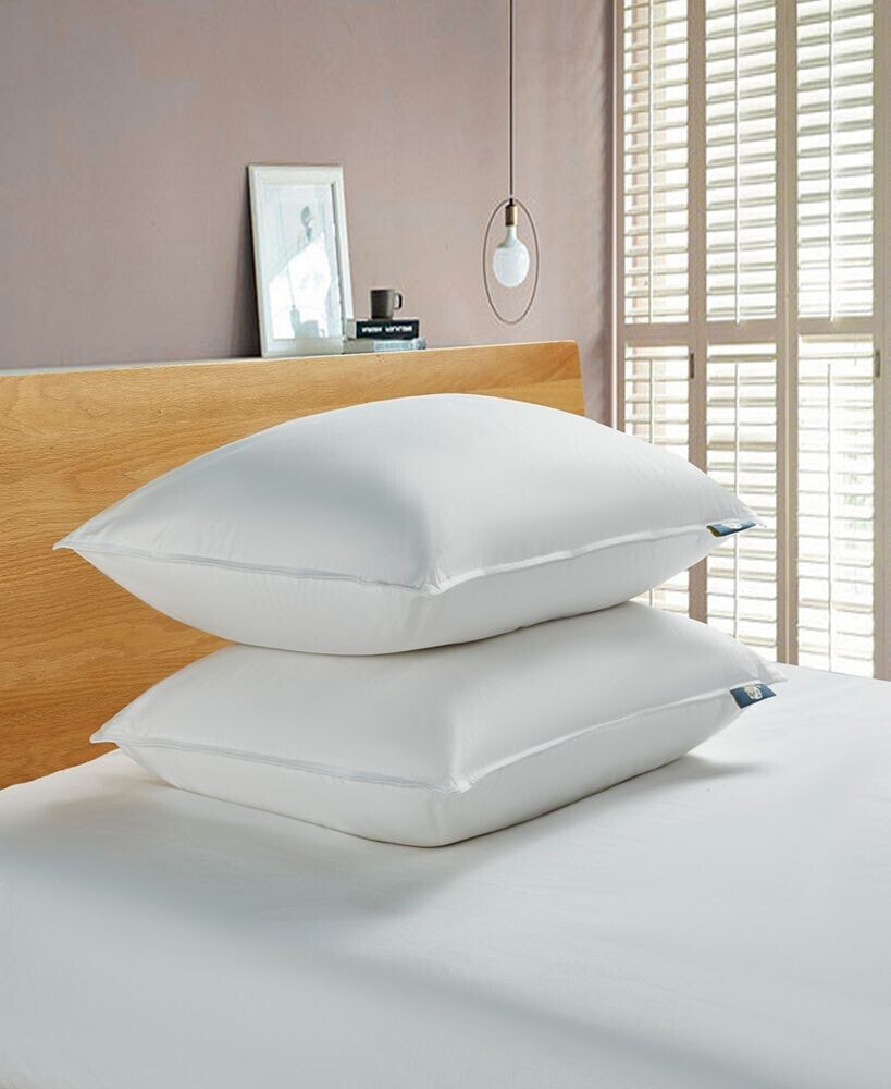 Serta white Goose Feather & Down Fiber Back Sleeper 2-Pack Pillow, King