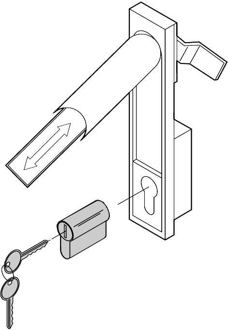 Schroff DIN locking cylinder with adapter 25127-995