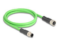 Delock M12 Kabel D-kodiert 4 Pin Stecker zu Buchse PUR TPU 2 m - Cable - 2 m