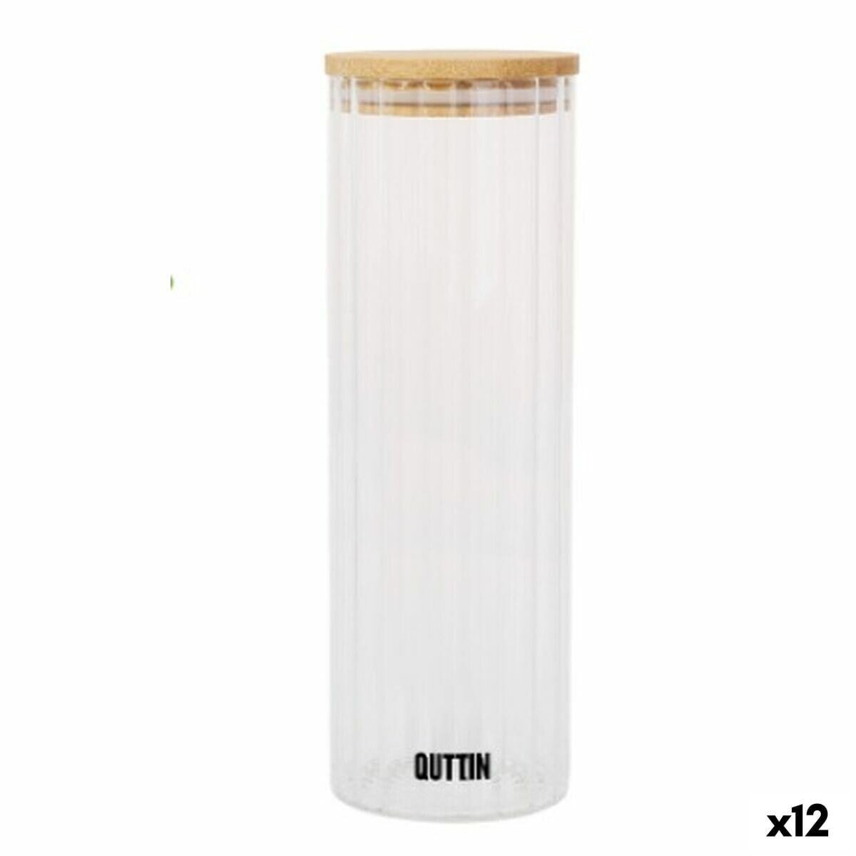 Transparent Glass Jar Quttin 9 x 27 cm 1,4 L (12 Units)